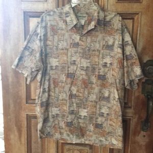 Hawaiian Print button down shift
